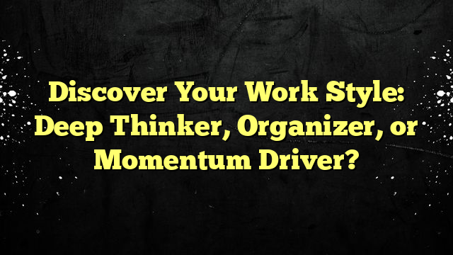 Discover Your Work Style: Deep Thinker, Organizer, or Momentum Driver?