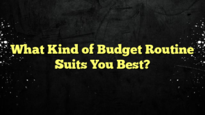 What Kind of Budget Routine Suits You Best?