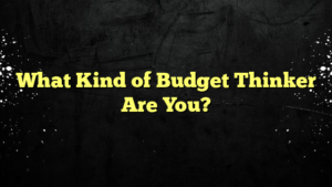 What Kind of Budget Thinker Are You?